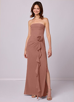 Barbie ♥ Azazie Bridesmaid Dresses Cedar Rose Sheath Strapless Chiffon Convertible Dress image3