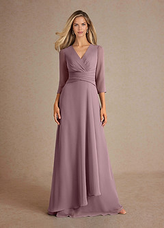 Azazie Mayfield Mother of the Bride Dresses Dusty Rose A-Line Pleated Chiffon Dress image6
