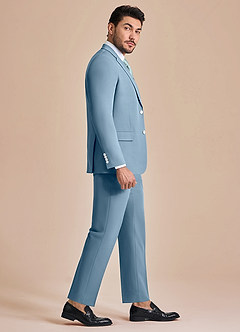 front James Light Blue Structured Stretch 3-piece suit