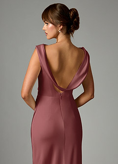 Azazie Kieryn Robes de demoiselle d'honneur Robe Sirène en Satin extensible Plissée Améthyste image2