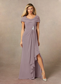 Azazie Mary Mother of the Bride Dresses Dusk A-Line Side Slit Chiffon Dress image1