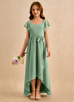 Azazie Milly Girls Formal Flower Girl Klänningar Klä A-Line i Chiffong Plisserad image3
