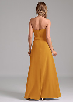 Azazie Jenilyn Brautjungfernkleider A-Linie Schulterfrei Chiffon Kleid Butterscotch image7