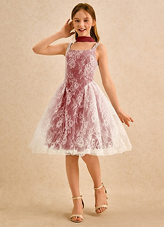 Azazie Cubbie Girls Formal Flower Girl Klänningar Klä A-Line i Spets image3