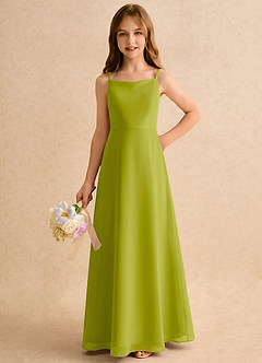 Azazie Jaella Girls Formal Flower Girl Klänningar Klänning A-linje i Chiffong Plisserad image5