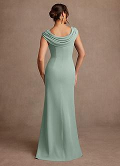 Azazie Irvine Kleider für die Brautmutter A-Linie Plissee Chiffon Kleid Agave image3