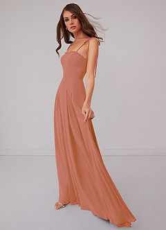 Barbie ♥ Azazie Final Sale Barbie Pink A-Line Pleated Chiffon Dress image5