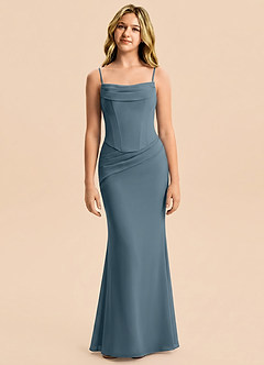 Azazie Sorrel Junior Twilight Mermaid Pleated Chiffon Dress image5