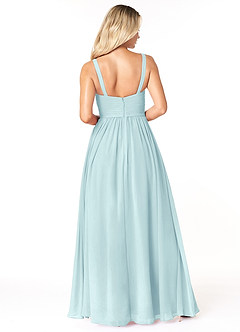 Azazie Chanel Bridesmaid Dresses Sea Glass A-Line Pleated Chiffon Dress image2