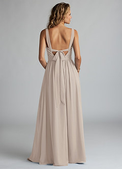Azazie Aziza Bridesmaid Dresses Frost A-Line V-Neck Pleated Chiffon Dress image4