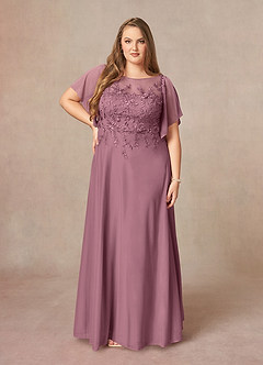 Azazie Cavell Mother of the Bride Dresses Vintage Mauve A-Line Sequins Mesh Dress image8