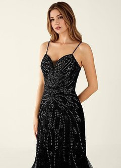 Minerva Black Beading V-neck Corset Mermaid Prom Dress image5