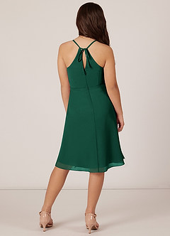 Azazie Doll Junior Emerald A-Line Bow Chiffon Dress image2