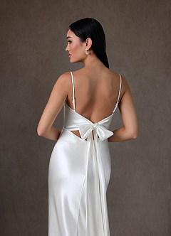 Azazie Kayla Wedding Dresses Diamond White Mermaid Charmeuse Dress image1