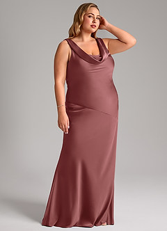 Azazie Rylina Bridesmaid Dresses Amethyst Mermaid Stretch Satin Dress image10