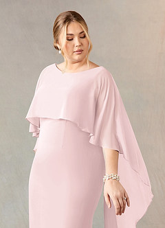 Azazie Dion Mother of the Bride Dresses Blushing Pink Sheath Scoop Stretch Crepe Dress image12