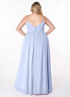 Azazie Rayna Brautjungfernkleider A-Linie V-Hals Gefaltet Chiffon Kleid Eis image8