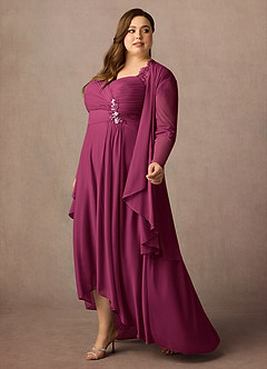 Azazie Anne Mother of the Bride Dresses Mulberry Sheath Sweetheart Sequins Lace Dress image13