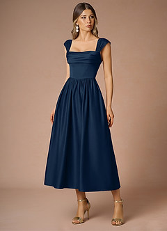 Dana Navy Midi Dress image3