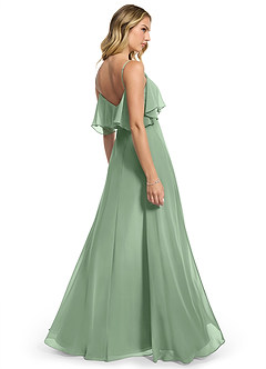 Azazie Jean Bridesmaid Dresses Matcha A-Line Chiffon Convertible Dress image2