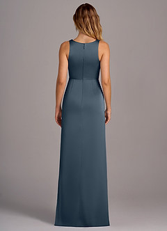 Azazie Wrenlee Robes de demoiselle d'honneur Robe Trapèze en Satin extensible Violet Crépusculaire image7