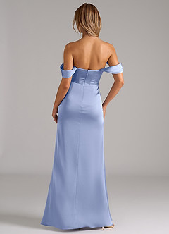 Azazie Johana Vestidos de damas de honor Vestido de Hielo de Satén Elástico de Corte Sirena Convertible con Vestidos sin tirantes image4