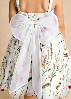 Azazie Peppa Flower Girl Dresses Ivory White A-Line Sweetheart Neckline Tulle Dress image6