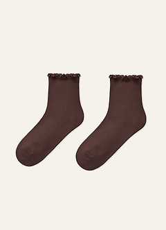 front Azazie Matching Color Ruffle Edge Soft Women's Socks