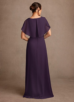 Azazie Frieda Mother of the Bride Dresses Plum A-Line Applique Chiffon Dress image3