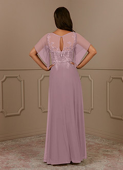 Azazie Cavell Mother of the Bride Dresses Dusty Rose A-Line Sequins Mesh Dress image2