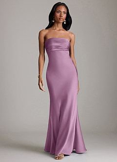 Azazie Saylor Brudtärnklänningar Klä av Sjöjungfru i Stretch Satin Axelbandslös Blåregn image2