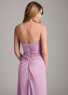 Azazie Lucille Bridesmaid Dresses Wisteria Mermaid Strapless Stretch Satin Convertible Dress image7