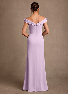 Azazie Jettie Abiti per la Madre della Sposa Abito Tubino in Chiffon Plissettato Lilla Glassato image3
