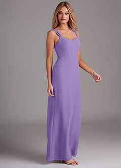 Azazie Denice Bridesmaid Dresses Tahiti Sheath Pleated Chiffon Dress image5