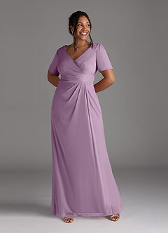 Azazie Bessie Mother of the Bride Dresses Wisteria A-Line Pleated Mesh Dress image7