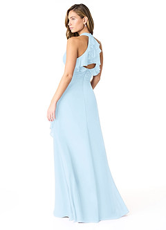 Azazie Aviv Bridesmaid Dresses Sky Blue A-Line Pleated Chiffon Dress image2