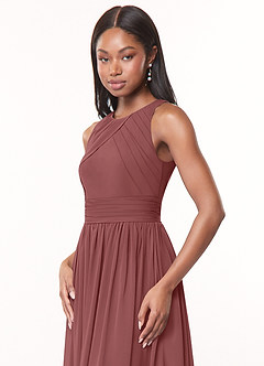 Azazie Harper Brautjungfernkleider A-Linie Plissee Chiffon Kleid Amethyst image5