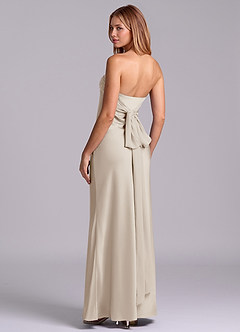 Azazie Ailanie Brudtärnklänningar Klä av Tubklänning i Stretch Satin Axelbandslös Frost image2