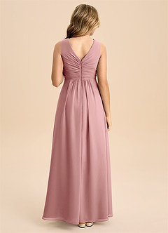 Azazie Skyla Junior Dusty Rose A-Line Pleated Chiffon Dress image2