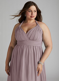 Azazie Ashia Brautjungfernkleider A-Linie Plissee Chiffon Kleid Dämmerung image10