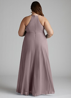 Azazie Annabelle Maternity Bridesmaid Dresses A-Line V-Neck Pleated Mesh Floor-Length Dress image8