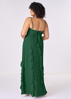 Barbie ♥ Azazie Bridesmaid Dresses Dark Green Sheath Bow Chiffon Dress image7