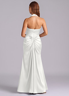Azazie Destiny Bridesmaid Dresses White Mermaid Sweetheart Neckline Stretch Satin Dress image2