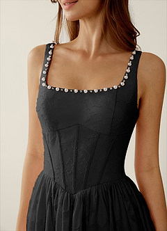 Megan Black Lace A-line Prom Dress image6
