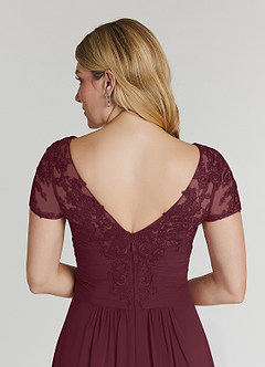 Azazie Thais Abiti per la Madre della Sposa Abito A-Line in Chiffon Pizzo Cabernet image6