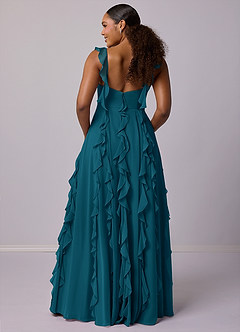 Barbie ♥ Azazie Bridesmaid Dresses Ink Blue A-Line with Pockets Chiffon Dress image11