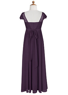 Azazie Silvermist Junior Plum A-Line Pleated Chiffon Dress image9