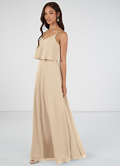 Azazie Desiree Bridesmaid Dresses A-Line Chiffon Floor-Length Dress image1