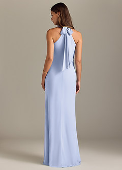 Azazie Doretta Vestidos de damas de honor Vestido de Lavanda de Gasa de Corte Sirena con Plisado image8