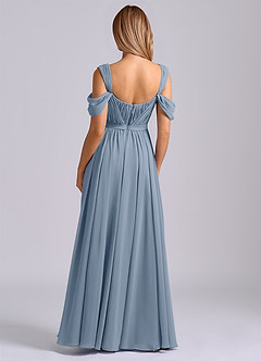 Azazie Koa Final Sale Sky Blue A-Line Off the Shoulder Chiffon Dress image2